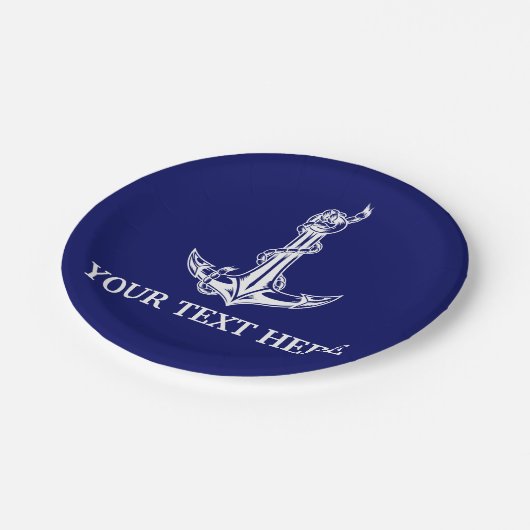  Nautical Anchor Rope Boat Name Papieren Bordje (Gekanteld)