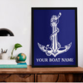  Nautical Anchor Rope Boat Name Poster