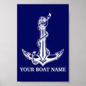  Nautical Anchor Rope Boat Name Poster (Voorkant)