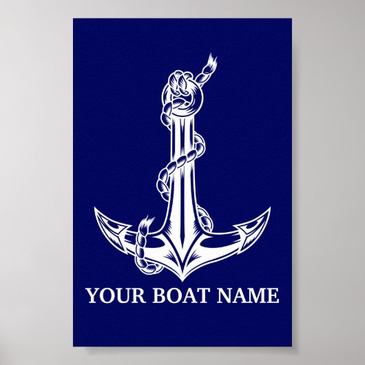  Nautical Anchor Rope Boat Name Poster (Voorkant)