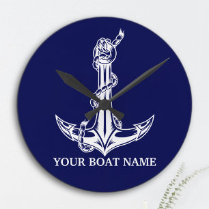 Nautical Anchor Rope Boat Name Ronde Klok