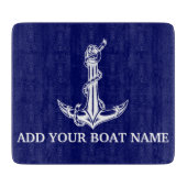  Nautical Anchor Rope Boat Name Snijplank (Voorkant)