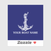  Nautical Anchor Rope Boat Name Sticker (Vel)