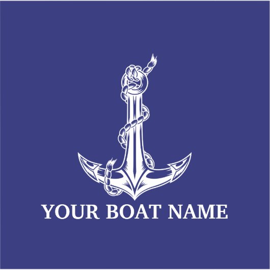  Nautical Anchor Rope Boat Name Sticker (Voorkant)