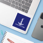  Nautical Anchor Rope Boat Name Sticker (Laptop met iPhone)