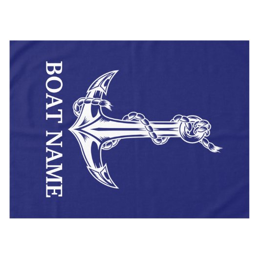  Nautical Anchor Rope Boat Name Tafelkleed (Voorkant (Horizontaal))