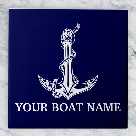  Nautical Anchor Rope Boat Name Tegeltje