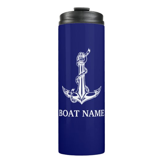  Nautical Anchor Rope Boat Name Thermosbeker (Voorkant)