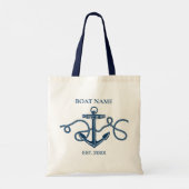 Nautical Anchor Rope Boat Name Tote Bag (Achterkant)