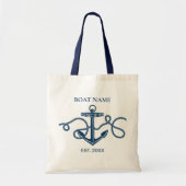Nautical Anchor Rope Boat Name Tote Bag (Voorkant)