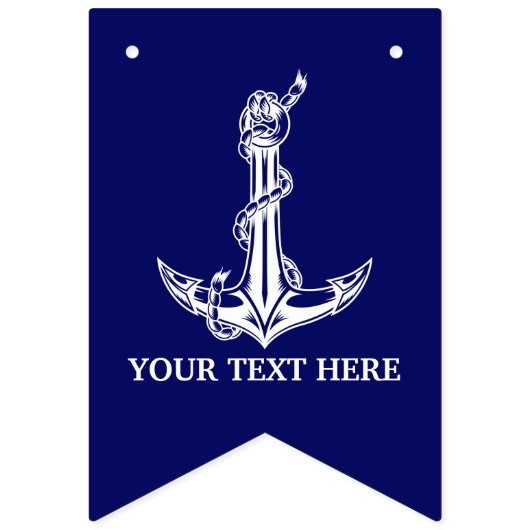 Nautical Anchor Rope Boat Name Vlaggetjes (Eerste vlag)