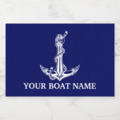  Nautical Anchor Rope Boat Name Voedselcontainer Etiket (Enkel label)