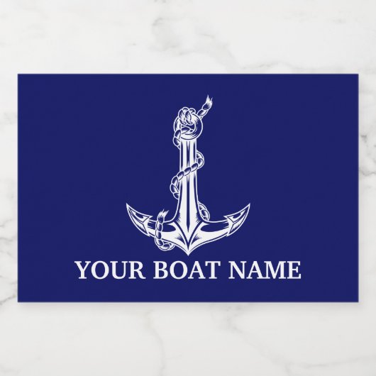  Nautical Anchor Rope Boat Name Voedselcontainer Etiket (Enkel label)