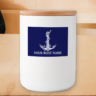 Nautical Anchor Rope Boat Name Voedselcontainer Etiket