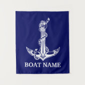  Nautical Anchor Rope Boat Name Wandkleed (Voorkant)