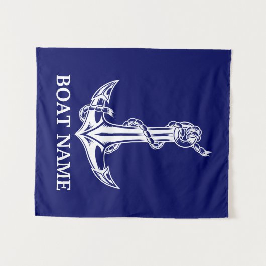 Nautical Anchor Rope Boat Name Wandkleed (Voorkant (horizontaal))