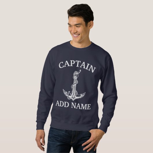  Nautical Anchor Rope Captain Name T-Shirt (Voorkant volledig)
