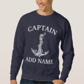 Nautical Anchor Rope Captain Name T-Shirt (Voorkant)