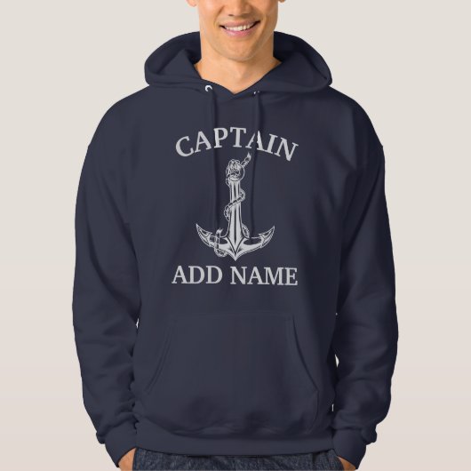  Nautical Anchor Rope Captain Name T-Shirt (Voorkant)