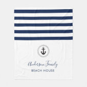 Nautical Anchor & Rope Family Beach House Fleece Deken (Voorkant)