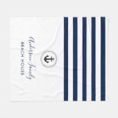 Nautical Anchor & Rope Family Beach House Fleece Deken (Voorkant (Horizontaal))
