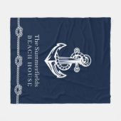 Nautical Anchor Rope Family Vacking Beach House Fleece Deken (Voorkant (Horizontaal))