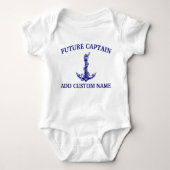 Nautical Anchor Rope Future Captain Name Romper (Voorkant)
