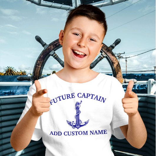 Nautical Anchor Rope Future Captain Name T-shirt