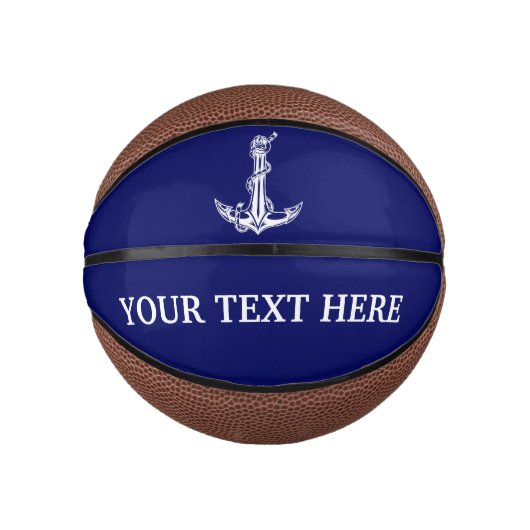  Nautical Anchor Rope Jouw tekst hier Basketbal (Voorkant)