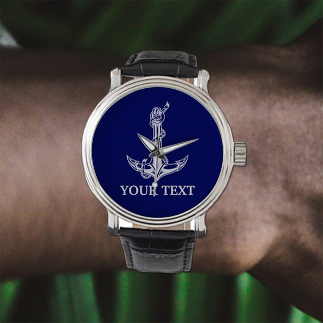  Nautical Anchor Rope Jouw tekst hier Horloge (Creator heeft geüpload)