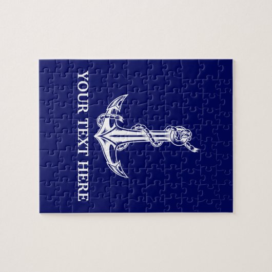  Nautical Anchor Rope Jouw tekst hier Legpuzzel (Horizontaal)