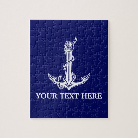  Nautical Anchor Rope Jouw tekst hier Legpuzzel (Verticaal)