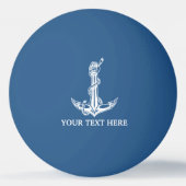 Nautical Anchor Rope Jouw tekst hier Pingpongbal (Voorkant)