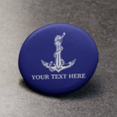  Nautical Anchor Rope Jouw tekst hier Ronde Button 3,2 Cm