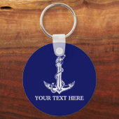 Nautical Anchor Rope Jouw tekst hier Sleutelhanger (Voorkant)