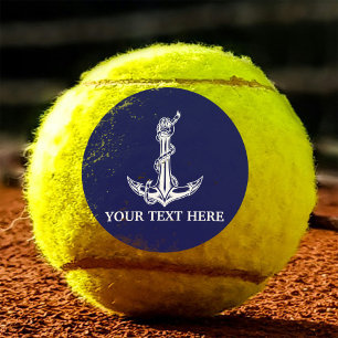  Nautical Anchor Rope Jouw tekst hier Tennisballen