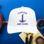 Nautical Anchor Rope Kapitein Trucker Pet<br><div class="desc">Nautical Anchor Rope Captain Name Design for Boat Lovers.</div>