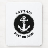 Nautical Anchor & Rope met kapitein Boat of naam