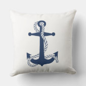 Nautical Anchor & Rope Navy White ID836 Kussen (Achterkant)