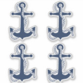 Nautical Anchor & Rope Navy White ID836 Sticker (Voorkant)