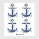 Nautical Anchor & Rope Navy White ID836 Sticker (Vel)