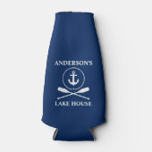 Nautical Anchor Rope Oars Navy Blue Lake House Flesjeskoeler (Voorkant)