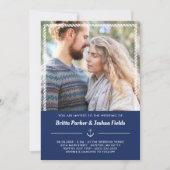 Nautical Anchor & Rope Photo Wedding Kaart (Voorkant)