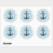 Nautical Anchor & Rope Safe Harbor ID1250 Ronde Sticker (Vel)
