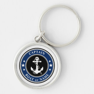 Nautical Anchor Rope & Stars Captain of Boat Name Sleutelhanger