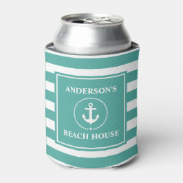 Nautical Anchor Rope Striped Beach House Blikjeskoeler