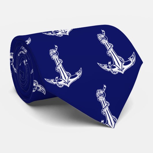 Nautical Anchor Rope Stropdas (Opgerold)