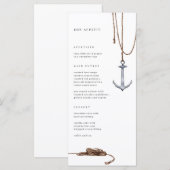 Nautical Anchor Rope Wedding Menu (Voorkant / Achterkant)