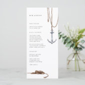 Nautical Anchor Rope Wedding Menu (Staand voorkant)