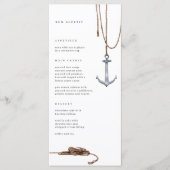 Nautical Anchor Rope Wedding Menu (Voorkant)